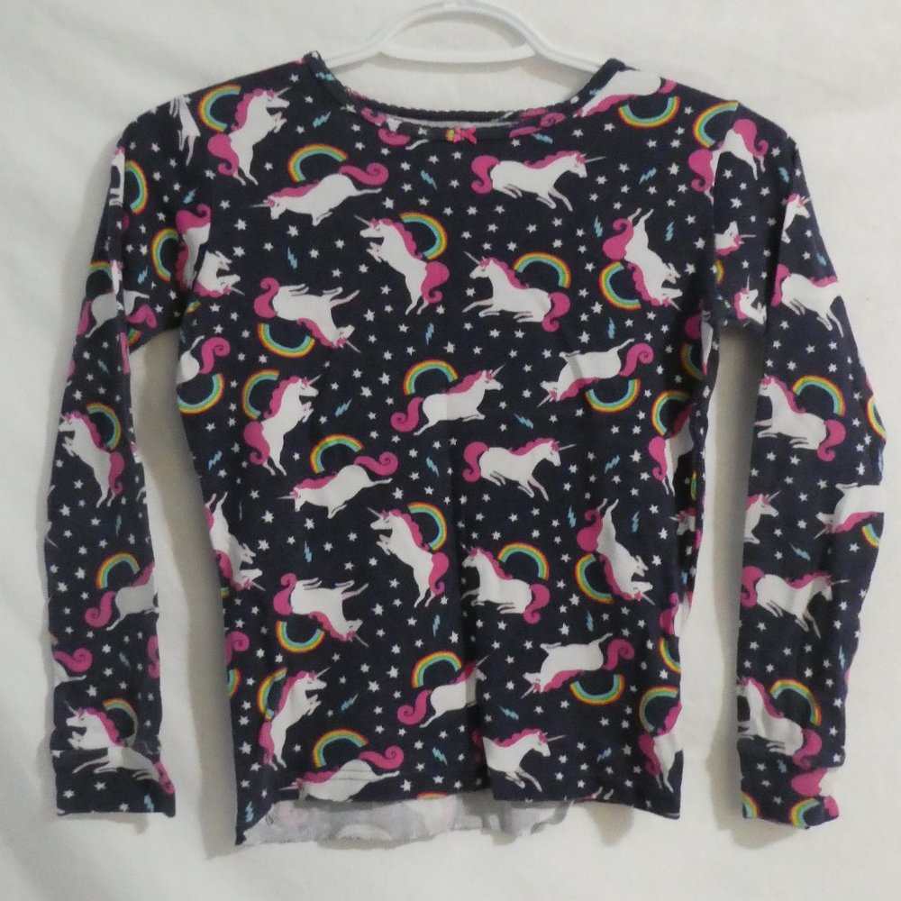 CARTER'S | size 12 | Unicorn and Rainbow Print Pajama Long Sleeve Shirt